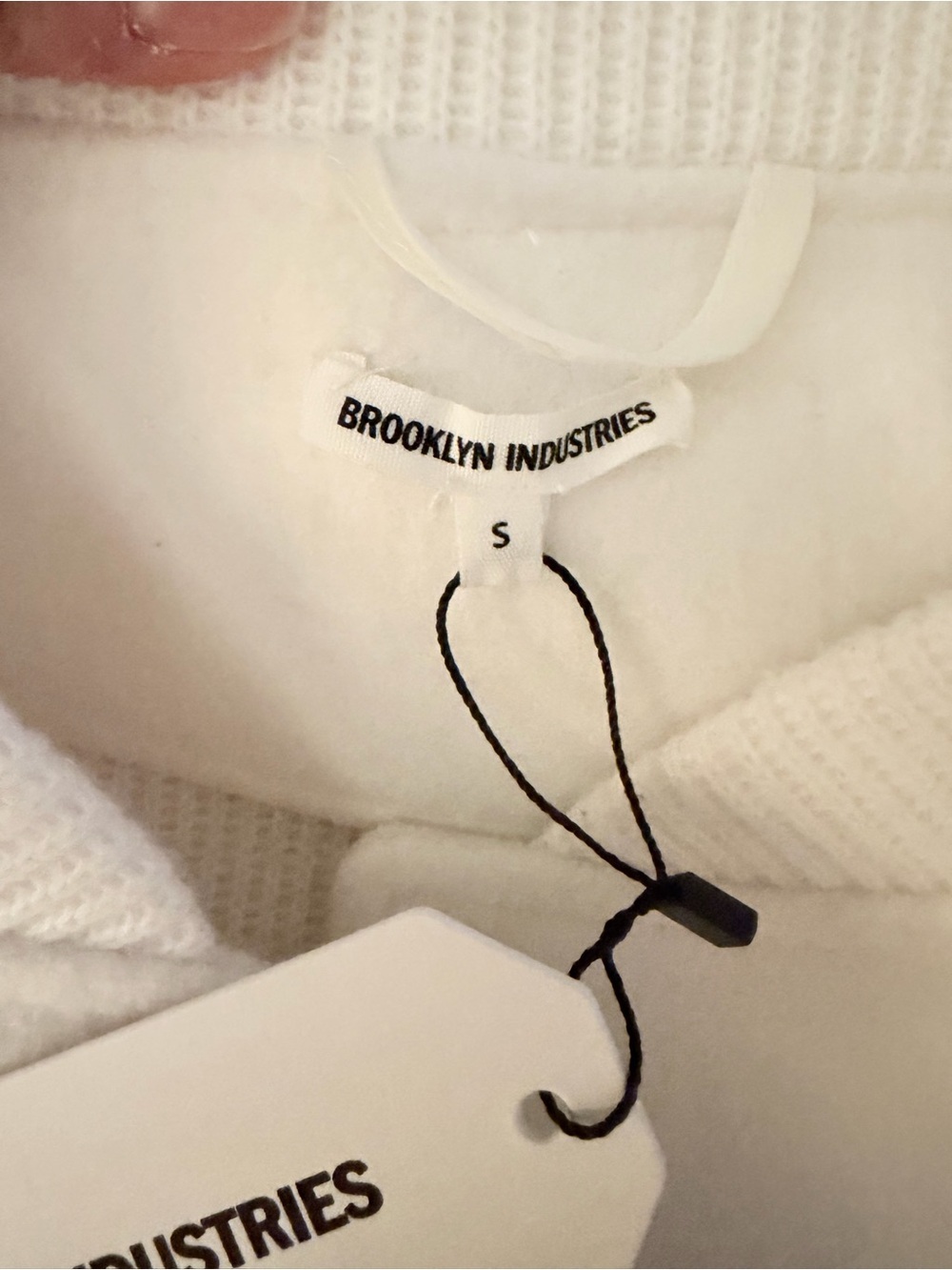 Brooklyn Industries Ivory Felt Bomber Jacket Snap Front Flap Pocket NWT Small - Picture 3 of 6